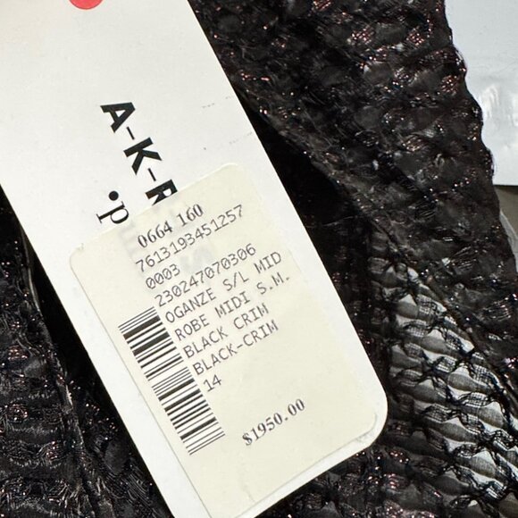 NWT Akris Punto Metallic 3D Organzino Midi Dress Size 14 - Picture 6 of 10